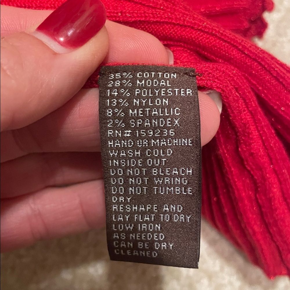 J. McLaughlin Red “Sparkle” Arlette Turtleneck Sweater - Picture 5 of 5